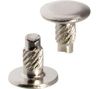 SPRINTIS Schenk GmbH & Co. KG 100 Unità - Teste inseribili a pressione per viti sepolte, 8 mm, con 1 mm di allungamento, nichelato, Metallo, argento