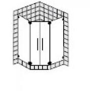 SPRINZ Achat R Plus cabine de douche pentagonale sur mesure avec portes battantes, dimensions jusqu'à : 900x900x2000mm, AR52.9CHS, AR52.9CHS, Cabine doccia: Parti di montaggio: Cromo, tipo di vetro: c