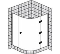 SPRINZ Fortuna : cabine de douche quart de cercle partiellement encadrée avec porte, rayon 520mm, arrêt à gauche, 900x900x2000mm, FA16L902003301SM, FA16L902003301SM, Cabine doccia: Parti di montaggio: