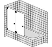 SPRINZ Omega Plus porte battante pliante sur mesure pour baignoire, dimensions jusqu'à : 1200x1500mm, O40.2CHM, O40.2CHM, Cabine doccia: Parti di montaggio: Cromo, tipo di vetro: cristallo chiaro con 