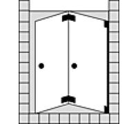 SPRINZ Omega Plus porte battante pliante sur mesure pour niche, dimensions jusqu'à : 900x2000mm, O42.2CHM, O42.2CHM, Cabine doccia: Parti di montaggio: Cromo, tipo di vetro: cristallo chiaro con SpriC