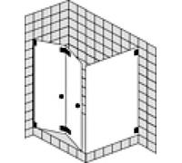 SPRINZ Omega Plus, porte pliante d'angle de douche sur mesure avec paroi latérale, dimensions jusqu'à : 1200x1200x2000mm, O45.4CHM, O45.4CHM, Cabine doccia: Parti di montaggio: Cromo, tipo di vetro: c