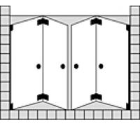 SPRINZ Omega Plus portes pliantes battantes sur mesure pour niche, dimensions jusqu'à : 1200x2000mm, O43.2CHM, O43.2CHM, Cabine doccia: Parti di montaggio: Cromo, tipo di vetro: cristallo chiaro con S