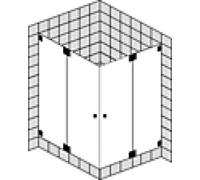 SPRINZ Omega portes battantes de douche d'angle sur mesure avec panneaux latéraux, dimensions jusqu'à : 1000x1000x2000mm, O10.0CHM, O10.0CHM, Cabine doccia: Parti di montaggio: Cromo, tipo di vetro: c
