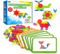 SpriteGru 300 Blocchi Modello in Legno per Bambini, 24 Carte di Design Fronte-Retro (48 Modelli) e Custodia in Confezione Regalo, Divertenti Giocattoli per L'apprendimento Montessori