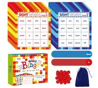 SpriteGru Gioco del Bingo delle Parole Chiave, 120 Parole Chiave Impara a Leggere Livello 1 e Livello 2 Gioco da Tavolo Bingo con le Liste di Dolch e Fry per Bambini dai 4 agli 8 anni