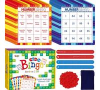 SpriteGru Gioco di Bingo dei Numeri, Gioco di Bingo con Tabellone dei Numeri da 1 a 100 Imparare e Contare per Leggere 2 Versioni Gioco di Riconoscimento dei Numeri per Bambini da 5 a 12 Anni