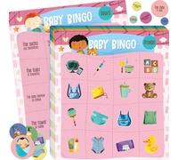 SpriteGru Gioco di Bingo per Baby Shower, Carte di Bingo Bilingue per Festa di Rivelazione del Sesso, Baby Shower, Giochi, Favori, Forniture, Decorazioni per Adulti