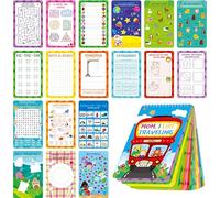 SpriteGru Libro di attività con Cancellazione a Secco, 31 Giochi, Tappetino di Gioco Riutilizzabile e Cancellabile, Esplora e Trova, Labirinto, Abbinamento, Tic-Tac-Toe, Punto a Punto, Parole