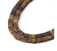 Spritewelry 1 filo di perline naturali occhio di tigre Miyuki Tila perline a 2 fori, perline quadrate in ematite marrone, per la creazione di gioielli e bracciali, multi-filo di collegamento Connecto