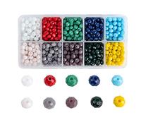 Spritewelry 1000 pezzi/scatola da 10 colori perline di vetro opaco solido rondelle perline sfaccettate 6x5 mm, foro: 1 mm per bracciali, collane, orecchini, artigianato