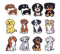 Spritewelry 12 perline focali in silicone a forma di cane carino animale perline in silicone per gioielli fai da te penne portachiavi braccialetto collana forniture artigianali