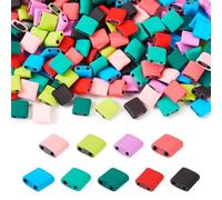 Spritewelry 180 perline Tila a 2 fori, 9 colori, perline giapponesi quadrate in ematite sintetica, perline distanziali per bracciali, collane, orecchini, creazione di gioielli, 5 x 5 x 2 mm