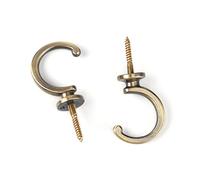 Spritewelry 4 ganci a vite, in acciaio inossidabile, 100% acciaio inossidabile, bronzo antico, ganci a C, sotto soffitto, parete, cucina, bagno, veranda, esterno, stoccaggio generale