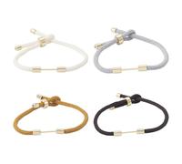 Spritewelry 4 pezzi regolabile intrecciato nylon corda cursore braccialetto fare con ottone risultati link per la creazione di gioielli coppia amicizia braccialetti fai da te