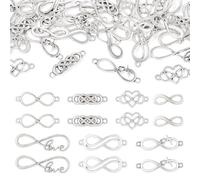 Spritewelry 42 ciondoli a forma di cuore in lega tibetana con simbolo dell'infinito, ciondoli in argento anticato, per braccialetti di San Valentino, collane, artigianato casual