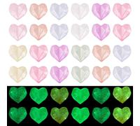 Spritewelry 50 perline a forma di cuore che si illuminano al buio, in acrilico, distanziatori per bracciali, collane, portachiavi, gioielli, artigianato fai da te