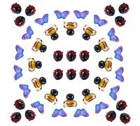 Spritewelry 50 perline in vetro lavorato a mano a forma di coccinella a forma di farfalla con api, animali 3D, perline distanziali sfuse per fai da te, orecchini, bracciali, collane e gioielli