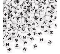 Spritewelry 500 perline rotonde in acrilico, con lettera dell'alfabeto, bianche, distanziatori sfusi per fai da te, braccialetti dell'amicizia, collane, creazione di gioielli