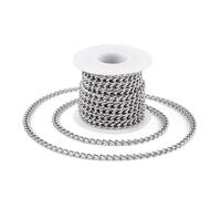 Spritewelry 5M Catena in Alluminio Curb Collane Cubane Non Saldate Collane a Link Cubana Placcato Argento Twisted Metal Craft Catena per Collana Bracciale Creazione di Gioielli 7 x 5 x 1,5 mm