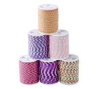 Spritewelry 6 rotoli di corda intrecciata da 1,5 mm, a 4 strati, colorata, per macramè, perline, bracciali, collane, gioielli, fai da te, arazzi da parete, ganci per piante