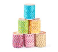 Spritewelry 6 rotoli di filo intrecciato da 1,5 mm, a 4 strati, colorato, macramè, per bracciali, collane, gioielli, fai da te, appendere alla parete, ganci per piante