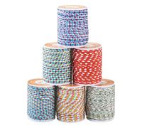 Spritewelry 6 rotoli di filo intrecciato da 1,5 mm per perline, 4 strati, colorato, macramè, per bracciali, collane, gioielli, fai da te, arazzi da parete, ganci per piante