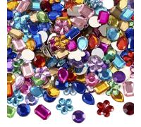 Spritewelry 600 perline rotonde in acrilico con retro piatto, fiori di cristallo colorati, gemme cabochon per la creazione di gioielli, fai da te, nail art, abbigliamento, decorazione
