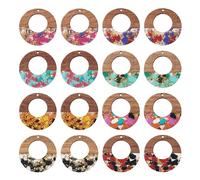 Spritewelry Ciondoli trapezoidali in resina di noce in lamina d'oro Boho Orecchini pendenti vintage resina legno dichiarazione orecchini risultati per le donne orecchini fai da te collana creazione di