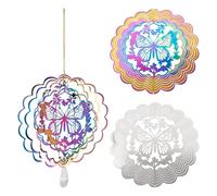 Spritewelry Ciondolo a forma di girandola a vento in acciaio inossidabile, con filigrana a forma di gatto, gufo, api, libellula, connettore, ciondoli a spirale, per la creazione di gioielli