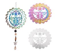 Spritewelry Ciondolo a forma di girandola a vento in acciaio inossidabile, con filigrana a forma di gatto, gufo, api, libellula, connettore, ciondoli a spirale, per la creazione di gioielli