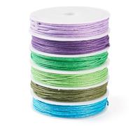 Spritewelry Cordoncino in cotone cerato, 60 m, 1 mm, filo per perline cerato, multistrato, rotondo, macramè, per la creazione di gioielli, bracciali e collane, 6 colori, verde