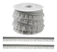 Spritewelry Nastro in organza increspato plissettato in velluto elastico, per fai da te, cucito, artigianato, confezioni regalo, decorazioni per matrimoni, colore grigio ardesia