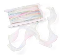 Spritewelry Nastro in organza iridescente, largo 55 mm, color arcobaleno, 10 m, filato di chiffon trasparente, per bouquet, ghirlande, confezioni regalo per matrimoni, decorazioni per la casa e le