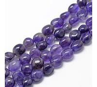Spritewelry - Perle naturali di ametista 30~45 pezzi/filo, 8-15 mm, sfaccettate, gemme di grado A, ovali, sfuse, per creazione di gioielli, braccialetti, foro: 1mm