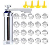 Spritz Cookie Press Set, Cookie Press con Dischi e Ugelli per glassa in plastica, Cottura per le vacanze e dolcetti per tutti i giorni, Forniture essenziali per la cottura