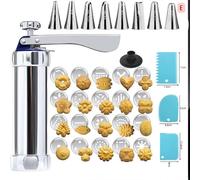 Spritz Cookie Press Set, Cookie Press con Dischi e Ugelli per glassa in plastica, Cottura per le vacanze e dolcetti per tutti i giorni, Forniture essenziali per la cottura