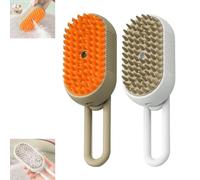 Spritz Defur Comb for Cats, Celery Pets Steam Brush Spritz Defur Comb, 3 in 1 Water Cat Brush, 2024 Upgrade Steamy Cat Brush, Grooming Brush for Removing Tangled and Loose Hair (White+Grey)
