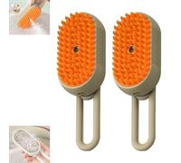 Spritz Defur Comb for Cats, Celery Pets Steam Brush Spritz Defur Comb, 3 in 1 Water Cat Brush, 2024 Upgrade Steamy Cat Brush, Grooming Brush for Removing Tangled and Loose Hair (Grey*2)