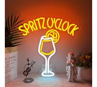 Spritz O'clock Insegna Neon,Cocktail Neon LED Room Decor per Bar Nightclub Party Garage Sala Giochi Camera da Letto,Aperol Spritz Scritte LED Regalo Colorati per Uomini Donne USB Powered（13"*13"）