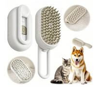 Spritz - Pettine Defur per gatti e cani, spazzola a vapore 3 in 1 per cani e gatti, 2025, spazzola multifunzione in silicone per animali domestici per perdere peli sciolti (bianco)