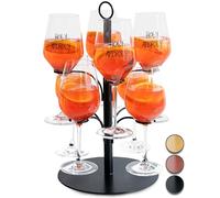 SpritzUpYourLife Bevande Torre senza montaggio - Aperol Stand per 8 bicchieri - Divertente JGA Deko & Aperol regalo - Cocktail Tower per aperitivo rosa Sarti (nero)