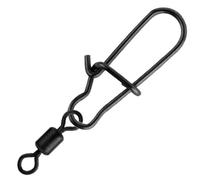 Spro Matt Black Easy Snap + Rolling Swivel - Snaps per pesca spinning, gancio per pesca spinning, vortice per luccio, dimensioni e portatile/contenuto della confezione: 1 + 8/9 kg/13 pezzi