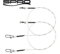 Spro Matt Black Leader 1 x 19 - 2 terminali in acciaio per la pesca al luccio, per spinning su luccio e luccioperca, lunghezza / diametro / portata: 25 cm / 0,40 mm / 9,1 kg - 20b