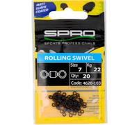 Spro Matt Black Rolling Swivel - Girella per pesca al luccio, Gr. 2 / 43kg / 15 Stück