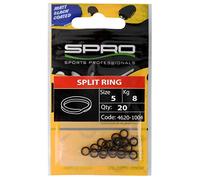 SPRO Matt Black Split Ring - Anelli Elastici Per Esche Artificiali, Spring per cambiare Ganci, anelli per ami da pesca, anello di fissaggio