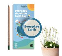 Sprout World Matite Piantabili Everyday Earth, Confezione da 12 per scuola | Matite in grafite con semi di fiori, erbe e frutta, regalo ecologico per scrivere e piantare, ideale per scuola e ufficio