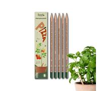 Sprout World Matite Piantabili Pizza Edition, Confezione da 5 da piantare | Timo, basilico, origano, rucola e pomodoro; regalo sostenibile per amanti della pizza; per scuola e ufficio
