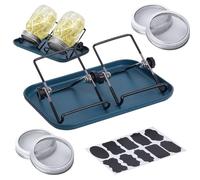 Sprouting Jar Kit - ABS Stainless Steel | Wide Mouth Jar Germination Kit With Stand And Tray | For Beginners, Seedling Sprouting, Growing, Beans, Lentils At Home