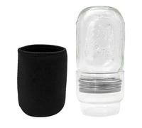 Sprouting Jar Kit, Mung Bean Growing, 3.15x3.15x6.69 Inch Glass with Screen, Broccoli Sprouts Growing Kit, Hydroponic Accessory with Modern Style, Kitchen Countertop for Gardeners and Beginners